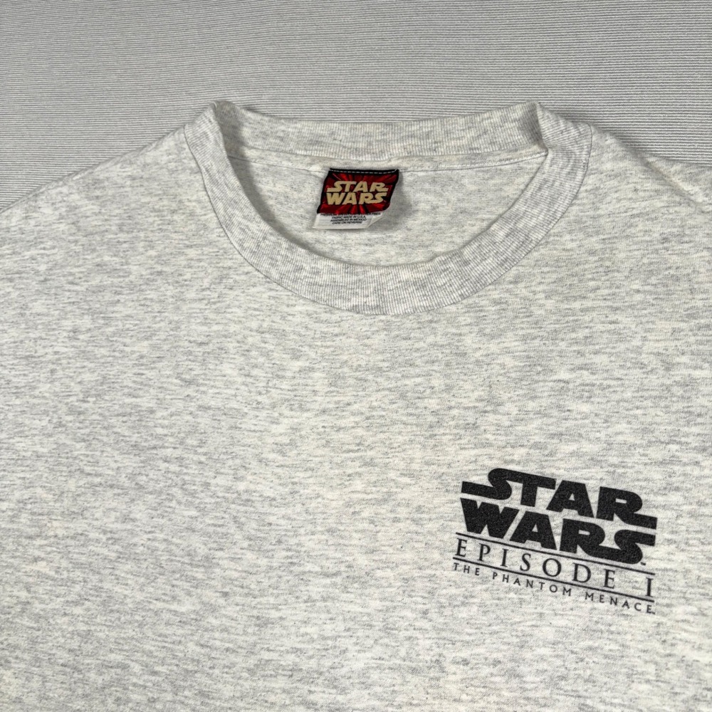 Vintage Star Wars Episode 1 Phantom Menace Pepsi T-Shirt Mens XL Gray Heather